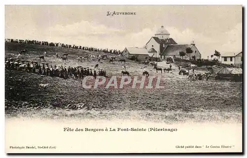 Cartes postales L'Auvergne Fete Des Bergers A La font Sainte Pelerinage Moutons