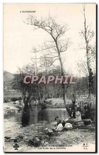 Ansichtskarte AK L&#39Auvergne Riom Es Montagne Les rives De La Veronne Lavandieres