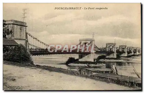 Cartes postales Fourchambault Le Pont suspendu