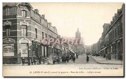 Cartes postales Lens avant la guerre Rue de Lille Enfants