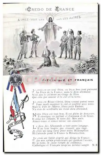 Cartes postales Credo De France Aimez Vous Les uns les Autres Militaria