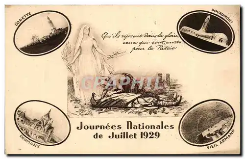 Cartes postales Journees Nationales de Juillet 1929 Militaria Lorette Dormans Douaumont Vieil Armand