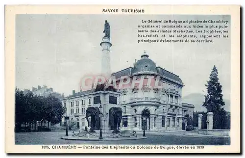 Ansichtskarte AK Chambery Fontaine des Elephants ou Colonne de Boigne elevee