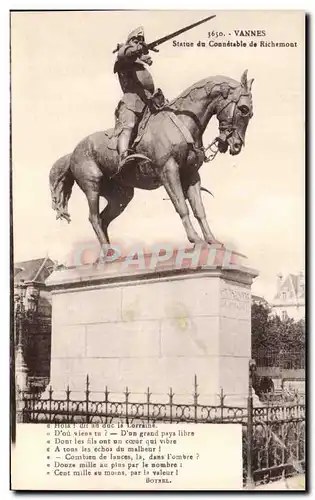 Ansichtskarte AK Vannes Statue Du Connetable De Richemont