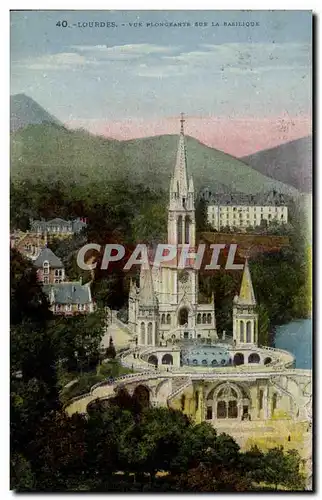 Ansichtskarte AK Lourdes Vue plongeante sur Le Basilique