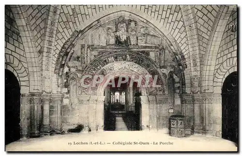 Ansichtskarte AK Loches Collegiale St Ours Le Porche