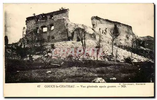 Ansichtskarte AK Coucy le Chateau Vue Generale apres guerre Militaria