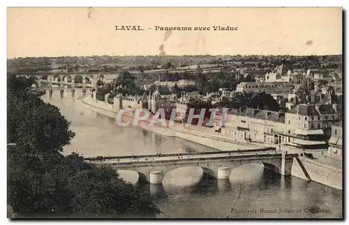 Cartes postales Laval Panorama arec Viaduc