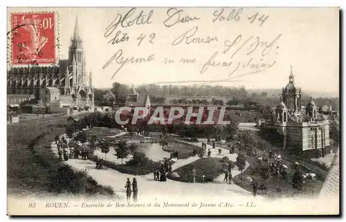 Cartes postales Rouen Ensemble de Bon secours et du Monument de Jeanne d&#39Arc