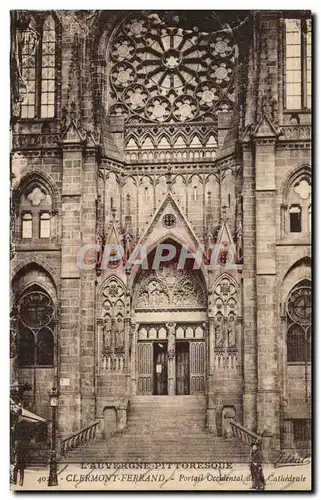 Ansichtskarte AK Clermont Ferrand Portail Occidental des Cathedrale