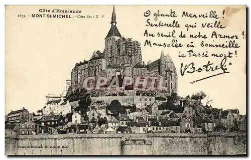 Cartes postales Cote d'Emeraude Mont St Michel cote est Botrel