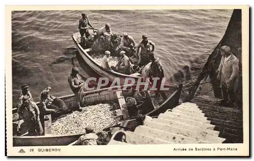 Ansichtskarte AK Quiberon Arrivee De Sardines a Port Maria Batea peche