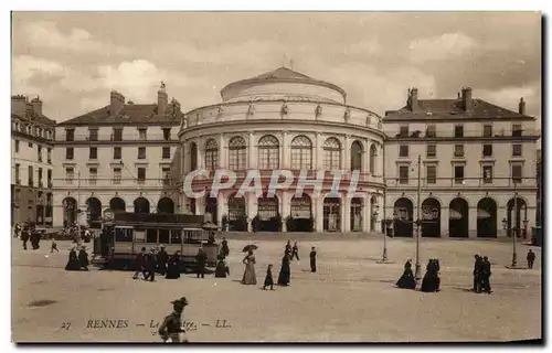 Ansichtskarte AK Rennes Le Theatre Tramway