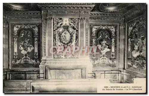 Cartes postales Rennes Interieur Du Palais De Justice La 1er chambre