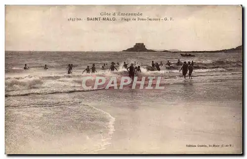 Ansichtskarte AK Saint Malo Plage De Bont Secours