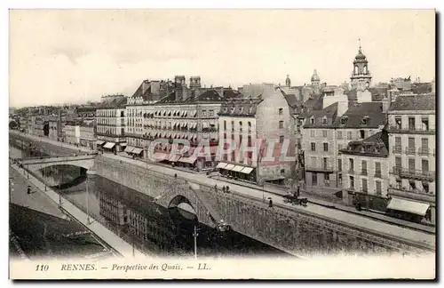 Cartes postales Rennes Perspective Des Quais