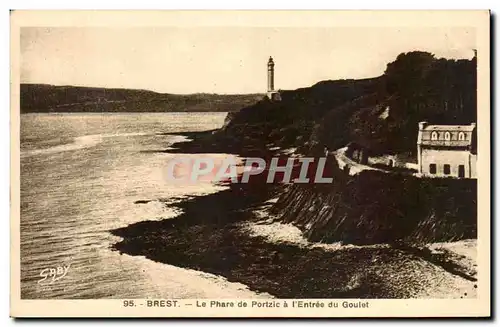 Cartes postales Brest Le Phare de Portzic a I&#39Entree du Goulet