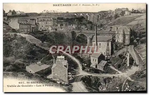 Cartes postales St Brieuc Vallee de Gouedic Les 3 Ponts