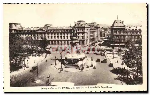 Ansichtskarte AK Paris Ville Lumiere Place de la Republique Tramways