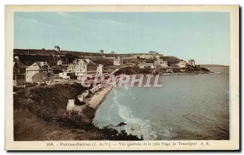 Cartes postales Perros Guirec Vue Generale De La Jolie Plage De Trestrignel