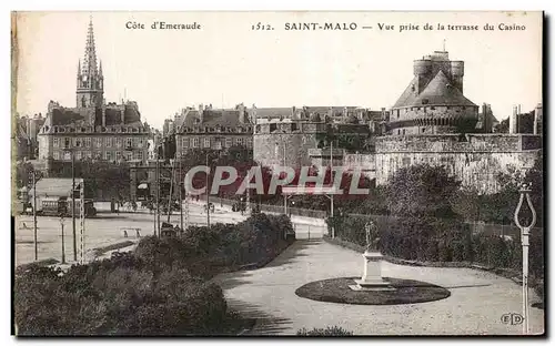 Ansichtskarte AK Saint Malo Vue Prise De La Terrasse Du Casino Tramway