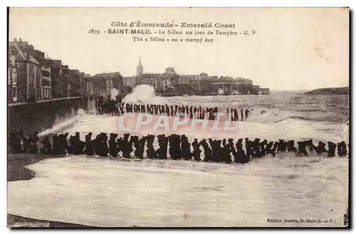 Ansichtskarte AK Saint Malo Le Sillon Un Jour De Tempete