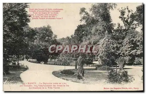 Cartes postales Nancy La Pepiniere Cree Par Stanislas Sur l&#39emplacement Des Fosses Et Des fortifications de l