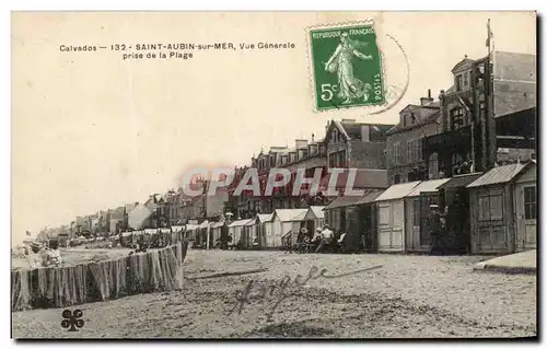 Cartes postales Saint Aubin sur Mer Vue Generale Prise De La Plage Filets de peche