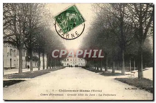 Ansichtskarte AK Chalons Sur Marne Cours d&#39Ormesson Grande Allee du Jard La Prefecture