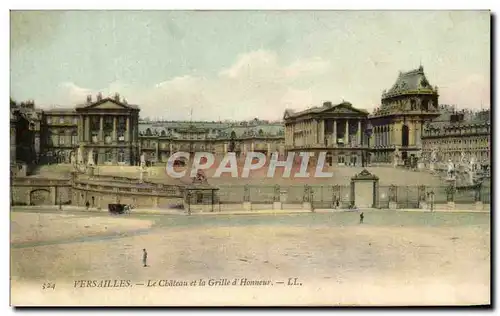 Cartes postales Versailles Le Chateau et la Grille d&#39honneur