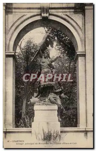 Cartes postales Chartres Groupe principal du Monument des Enfants d&#39Eure et Loire Militaria