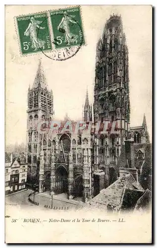 Ansichtskarte AK Rouen Notre Dame et la Tour de Beurre