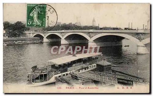 Cartes postales Paris Pont d&#39Austerlitz Peniche