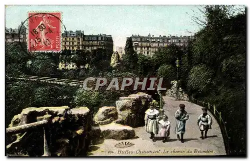 Cartes postales Buttes Chaumont Le Chemin du Belvedere Enfants