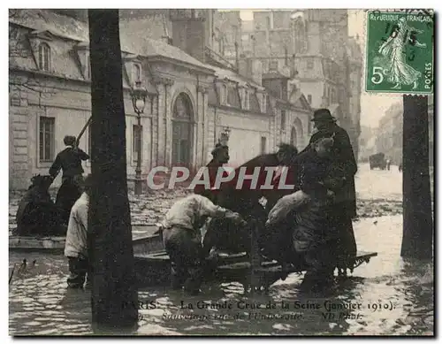 Ansichtskarte AK Paris La Grande Crue De La Seine Janvier 1910 Sauvetage rue de l&#39universite