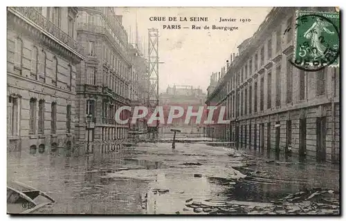 Ansichtskarte AK Crue De La Seine Paris Rue de Bourgogne Janvier 1910