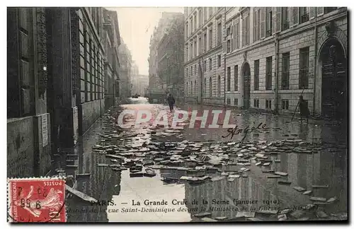 Cartes postales Paris La Grande Crue De La Seine Rue Saint Dominique Janvier 1910