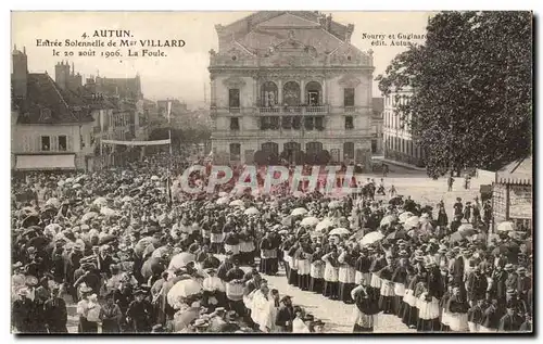 Cartes postales Autun Entree Solennelle De Mar Villard le 20 aout 1906 La foule TOP