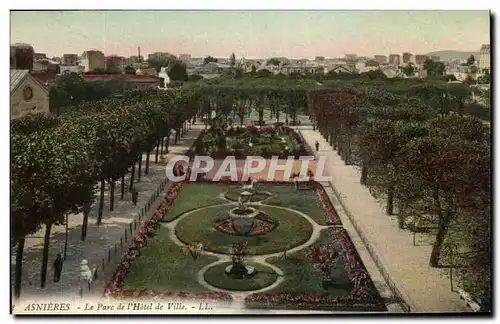 Cartes postales Asnieres Le Parc de I&#39Hotel de Ville