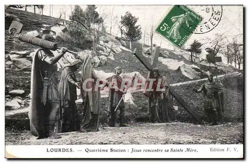 Cartes postales Lourdes Quatrieme Station Jesus Rencontre sa Saint Mere