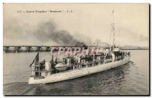 Cartes postales Contre Torpilleur Bombarde Bateau Guerre