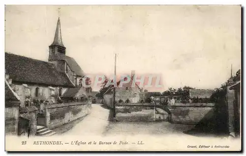 Cartes postales Rethondes L&#39Eglise Et Le Bureau De Poste