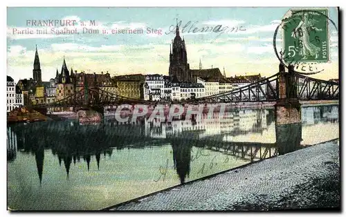 Cartes postales Frankfurt Partie mit Saalhof Dom eiserme steg