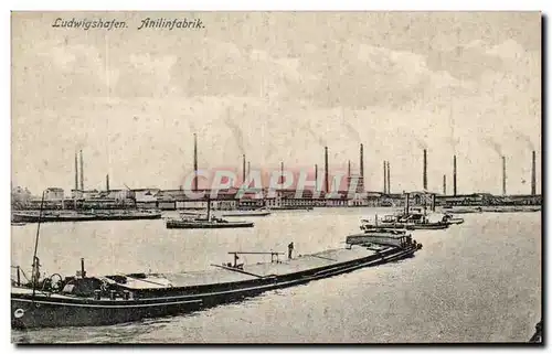 Cartes postales Ludwigshafen Anilinfabrik Peniche Bateau