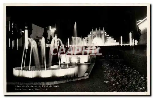Cartes postales Allee du Centenaire Effet de Nuit Exposition de Bruxelles 1935