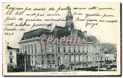 Cartes postales Tours Hotel de Ville