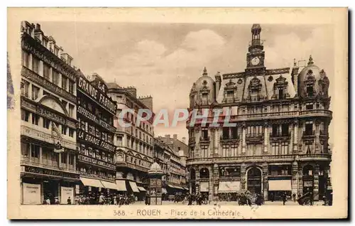 Cartes postales Rouen Place de la Cathedrale La grande fabrique