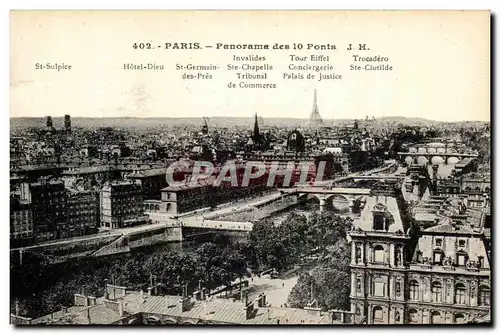 Cartes postales Paris Panorama Des Ponts Tour Eiffe