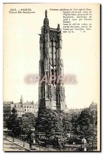 Cartes postales Paris Tour St Jacques