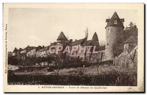 Ansichtskarte AK Autun Antique Tours De Defense Du Moyen Age